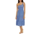 thumbnail image 1 of BECCA by Rebecca Virtue Women's Ponza Crinkled Dress Swim Cover-up (M, Mist), 1 of 2