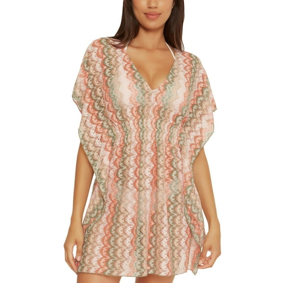 Becca by Rebecca Virtue Womens Solstice Crochet Tunic Cover-Up