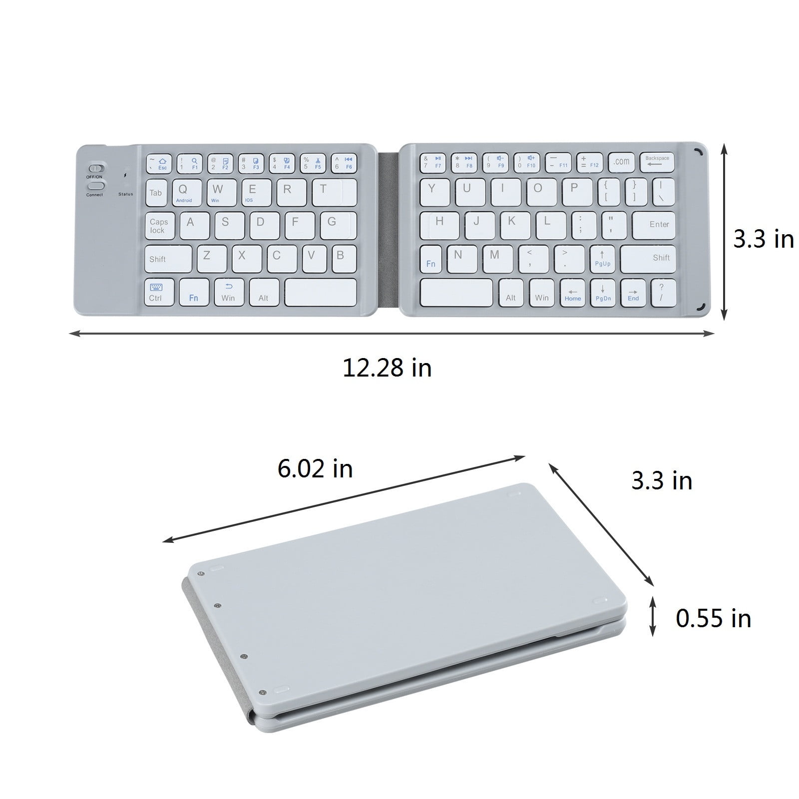 Beccgirl Foldable Bluetooth Keyboard,Multi-Device Bluetooth Keyboard ...
