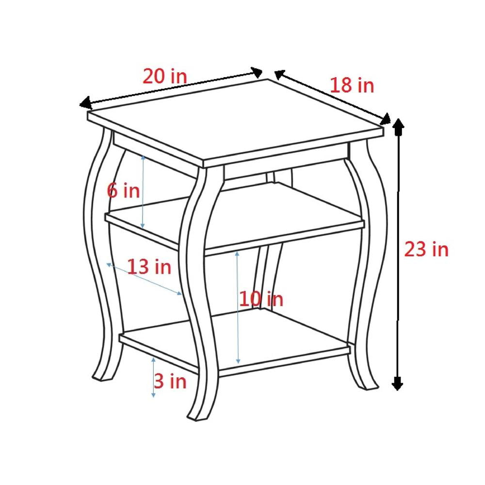 Versatile Becci Walnut End Table with Dual Open Shelves