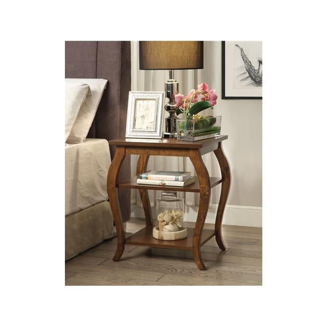 Versatile Becci Walnut End Table with Dual Open Shelves