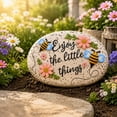 thumbnail image 1 of Concrete Bumble Bee Garden Stepping Stone, Decorative Bee and Flower Pathway Rock for Walkway Yard Lawn and Garden Decor, Summer Gift for Garden Lovers, 1 of 10