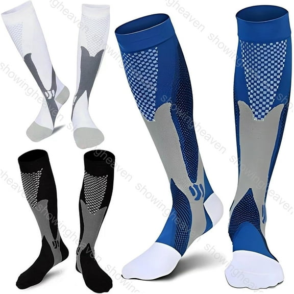 Becikitc 3 Pairs Compression Socks for Men and Women, Plus Size XL–4XL Support Socks for Work, Sport, and Travel