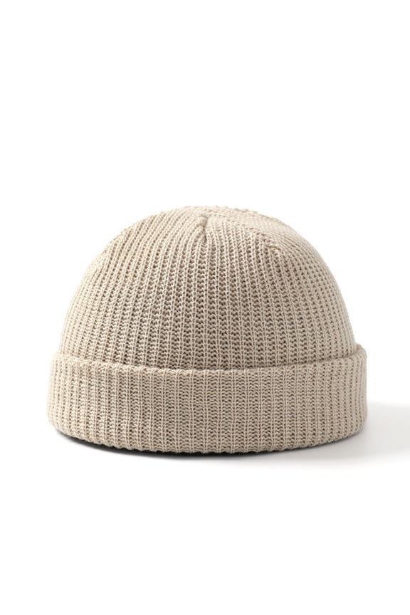 Acrylic Lightweight Warm Beanie, Roll-Up Edge Fisherman Watch Cap