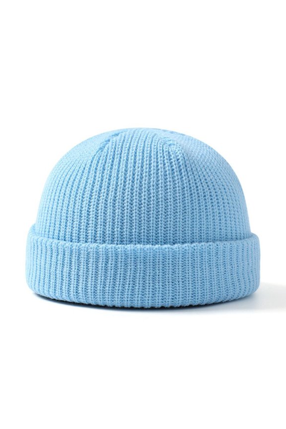 Acrylic Lightweight Warm Beanie, Roll-Up Edge Fisherman Watch Cap