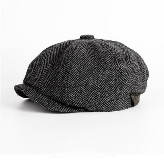 Becikitc Men’s Herringbone Tweed Newsboy Cap, Vintage Flat Baker Boy Gatsby Hat