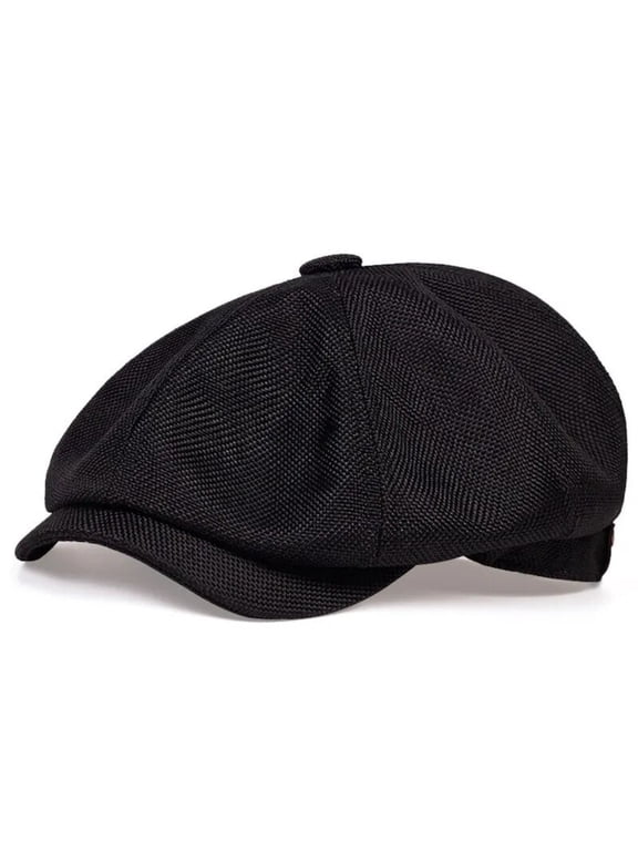 Men’s Herringbone Tweed Newsboy Cap, Vintage Flat Baker Boy Gatsby Hat