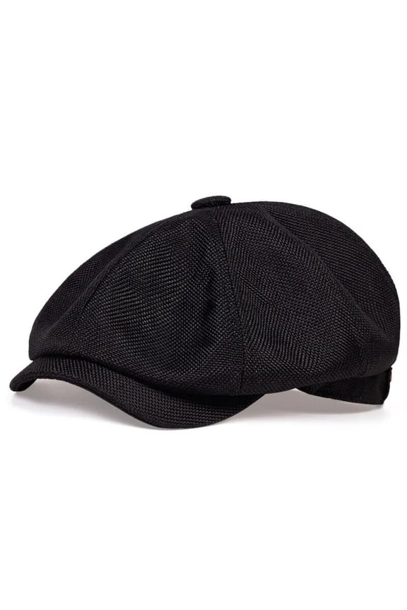 Men’s Herringbone Tweed Newsboy Cap, Vintage Flat Baker Boy Gatsby Hat