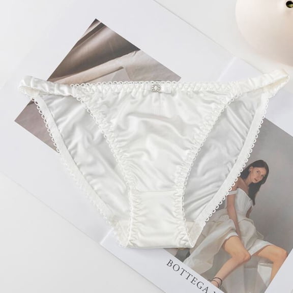 Becikitc Women’s Satin Bikini Panties, Low Waist Stretch Briefs Underwear, 1–5 Pack