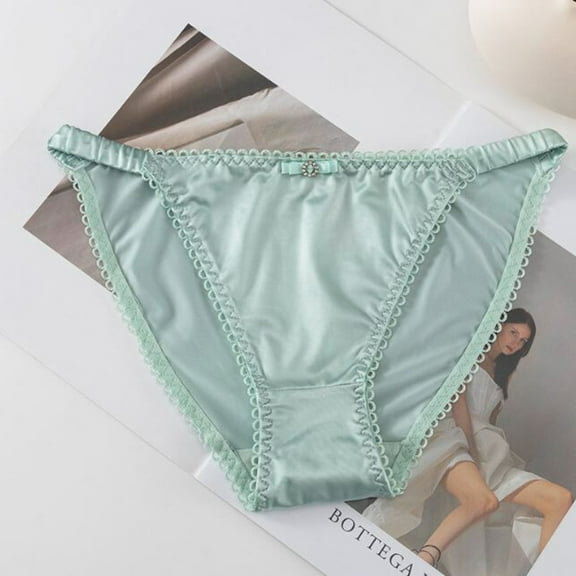 Becikitc Women’s Satin Bikini Panties, Low Waist Stretch Briefs Underwear, 1–5 Pack