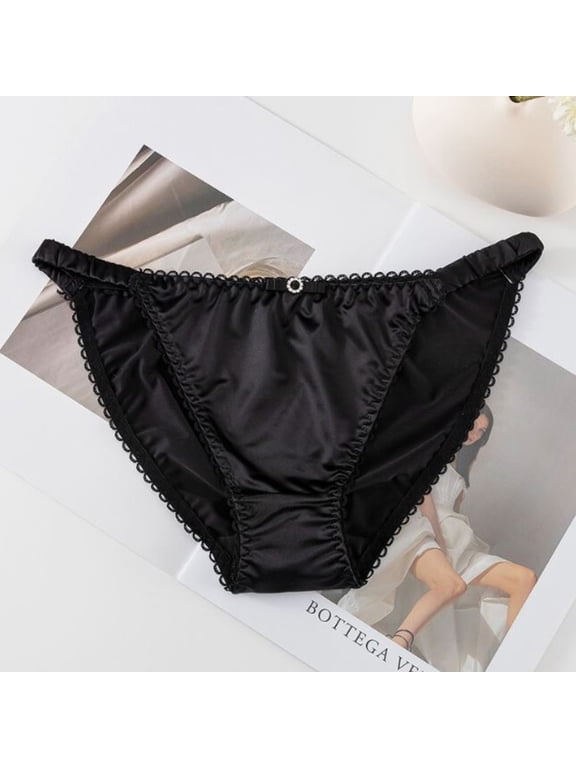 Women’s Satin Bikini Panties, Low Waist Stretch Briefs Underwear, 1–5 Pack