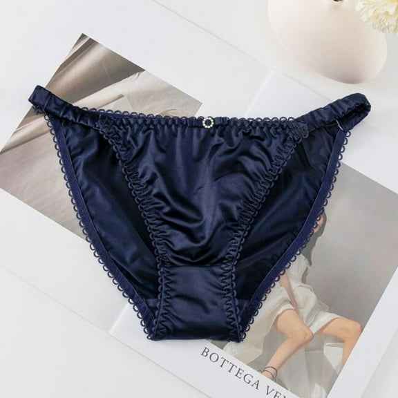 Becikitc Women’s Satin Bikini Panties, Low Waist Stretch Briefs Underwear, 1–5 Pack