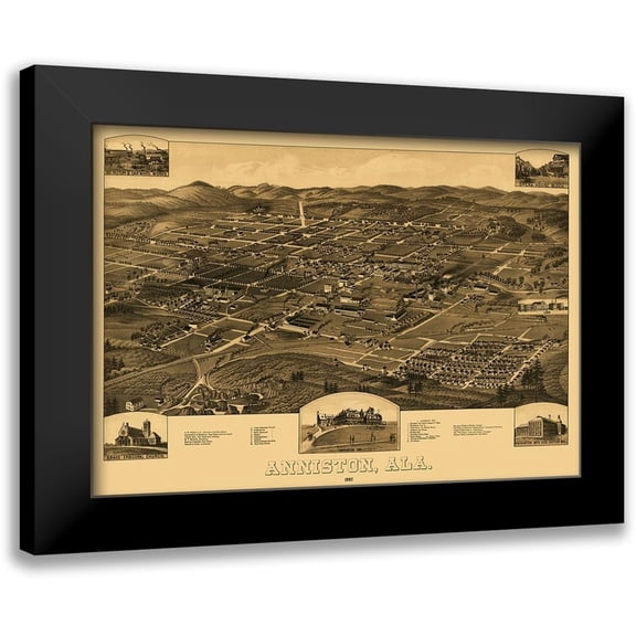 Beck 14x11 Black Modern Framed Museum Art Print Titled - Anniston Alabama - Beck 1887