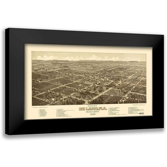 Beck 18x12 Black Modern Framed Museum Art Print Titled - Deland Florida - Beck 1884