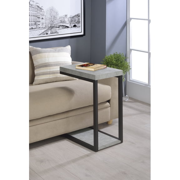 Coaster Beck Engineered Wood C-Shape Sofa Side Table in Cement