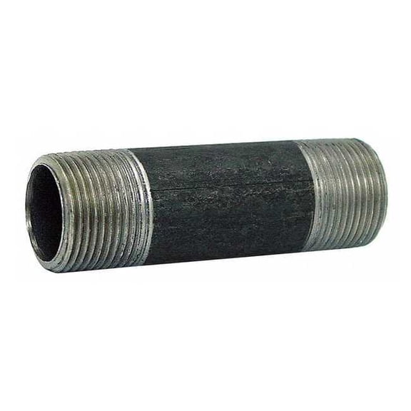 Beck Black Pipe Nipple,Threaded,1/2x12 In 0330018805
