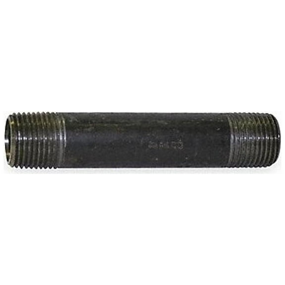Beck Black Pipe Nipple,Threaded,3/8x6 In 0332611409