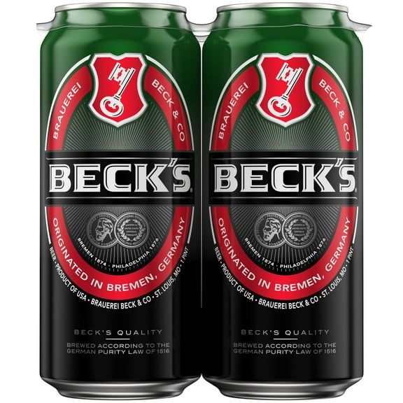 Beck's Beer 4 Pack, 16 fl oz 1 Aluminum Cans, 5% ABV
