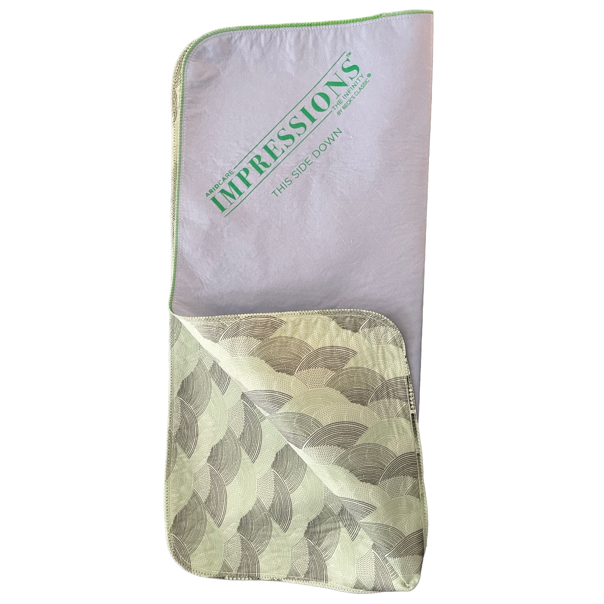 Beck's Reusable Green and Beige Quilted Bed Pads, 34 x 36 Inch, 2 Pack