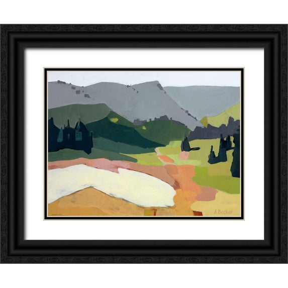Becker, Anne 18x15 Black Ornate Wood Framed with Double Matting Museum Art Print Titled - Snow Patch
