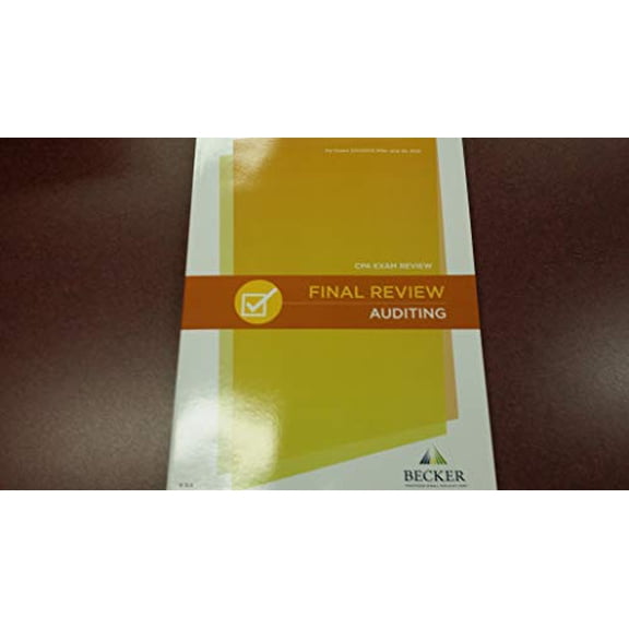 Pre-Owned Becker CPA AUDITING FINAL REVIEW For Exam Scheduled After June30, 2019 V 3.4 Paperback