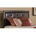 thumbnail image 1 of Becker Upholstered Queen Headboard with Metal Bed Frame, Brown Faux Leather, 1 of 5