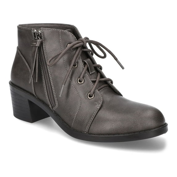 Becker by Easy Street Women's Block Heel Ankle Boots Color: Grey Size: 10