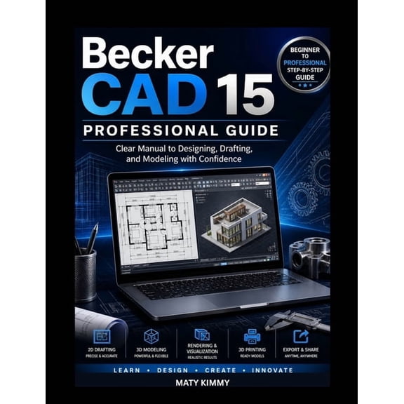 BeckerCAD 15 Professional Guide: Clear Manual to Designing, Drafting, and Modeling with Confidence, (Paperback)
