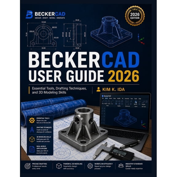 Beckercad User Guide 2026: Essential Tools, Drafting Techniques, and 3D Modeling Skills, (Paperback)