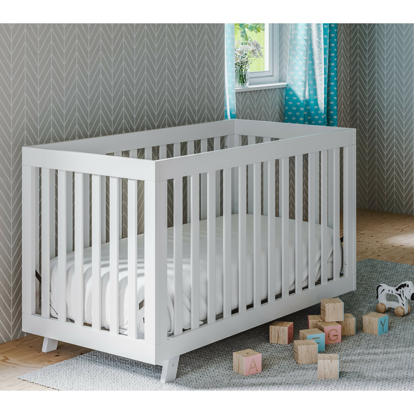 Beckett 3in1 Convertible Crib, Conversion Rail Not Included, JPMA certified, and meets or