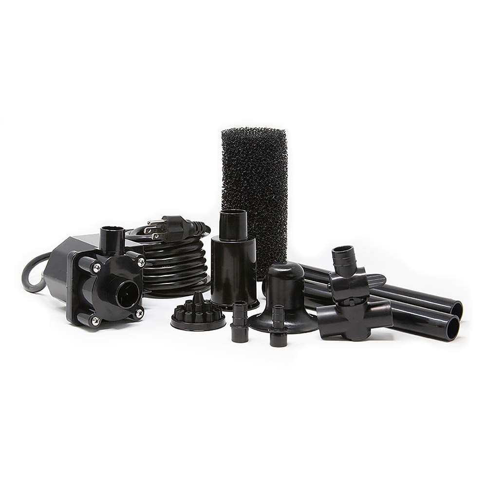 500 GPH Black Resin Submersible Pond Pump Kit