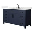 thumbnail image 1 of Beckett 60" Dark Blue Single Vanity & Giotto Quartz Top (3-Hole) & Black Trim, 1 of 5