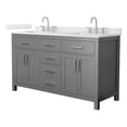 thumbnail image 1 of Beckett 60" Dark Gray Double Vanity & Giotto Quartz Top (3-Hole) & Nickel Trim, 1 of 5