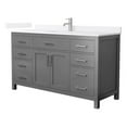 thumbnail image 1 of Beckett 60" Dark Gray Single Vanity & White Quartz Top (1-Hole) & Nickel Trim, 1 of 5