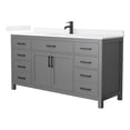 thumbnail image 1 of Beckett 66" Dark Gray Single Vanity & White Quartz Top (1-Hole) & Black Trim, 1 of 5