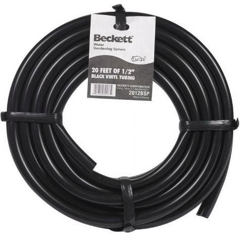 Beckett Corporation 1/2-Inch Black Vinyl Tubing 20-Feet Roll