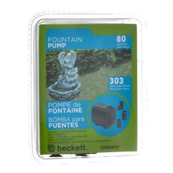 Beckett Fountain Pump for Indoor or Outdoor- 60 GPH