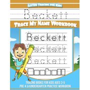 Beckett Letter Tracing for Kids Trace my Name Workbook Tracing Books for Kids ages 3 - 5 Pre-K & Kindergarten Practice , Paperback