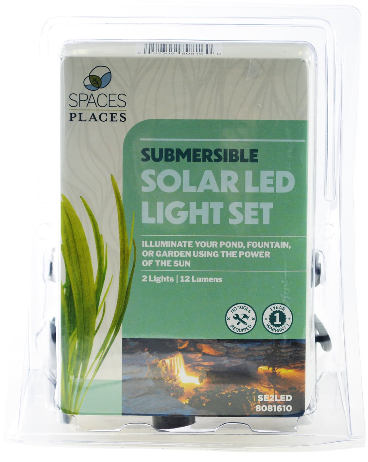 Elegant Solar Submersible Dual LED Pond Lights, 12 Lumens