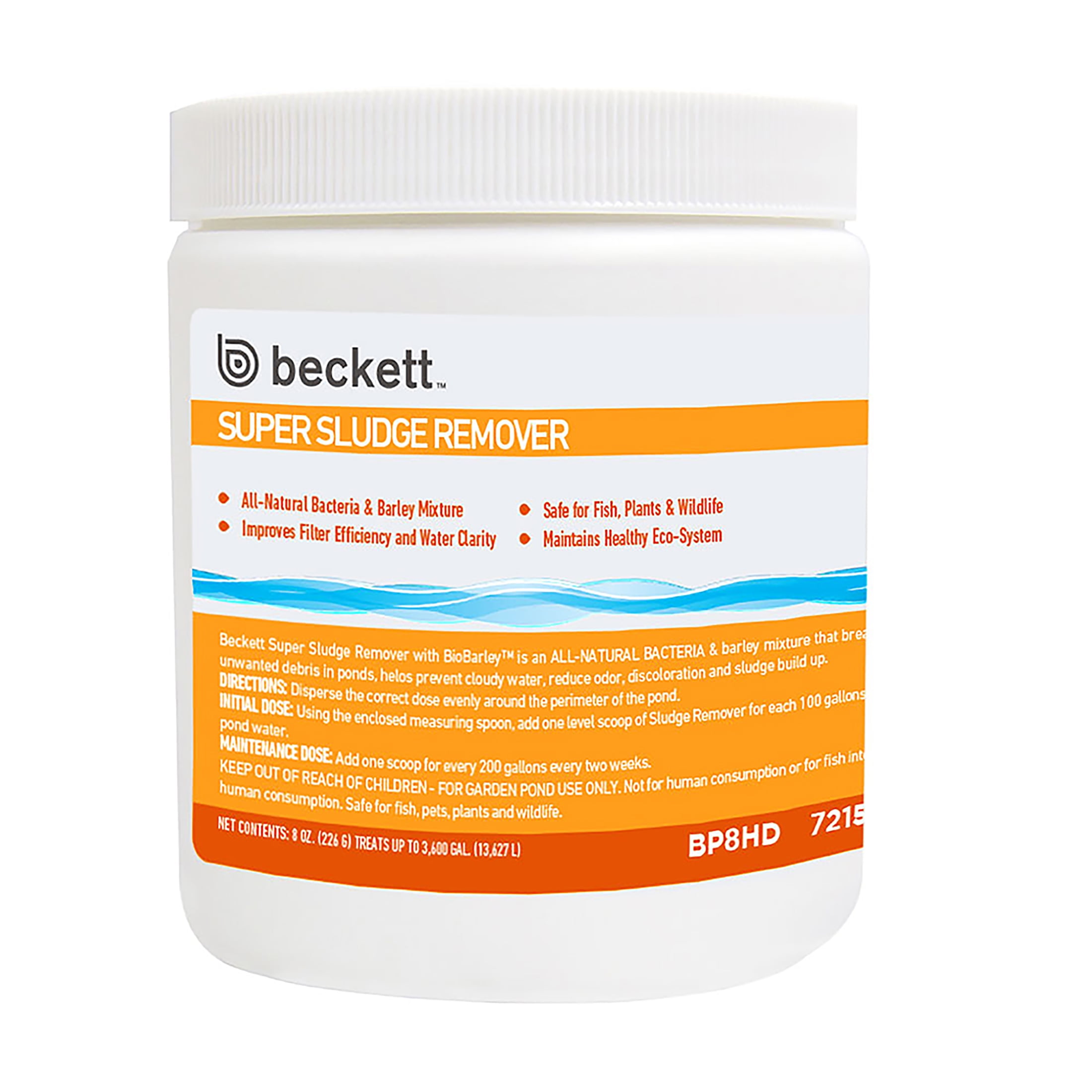 Beckett Natural Bacteria Pond Sludge Remover, 8 oz