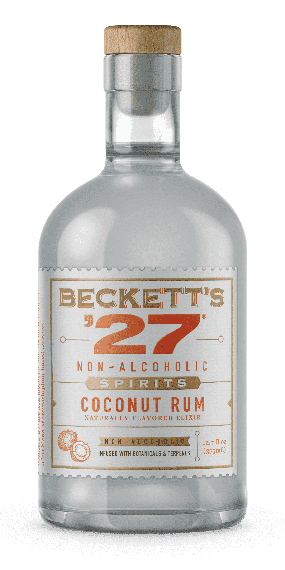 Beckett's '27 Coconut Rum Non-Alcoholic Spirit for Mocktails, 12.7 fl oz bottle