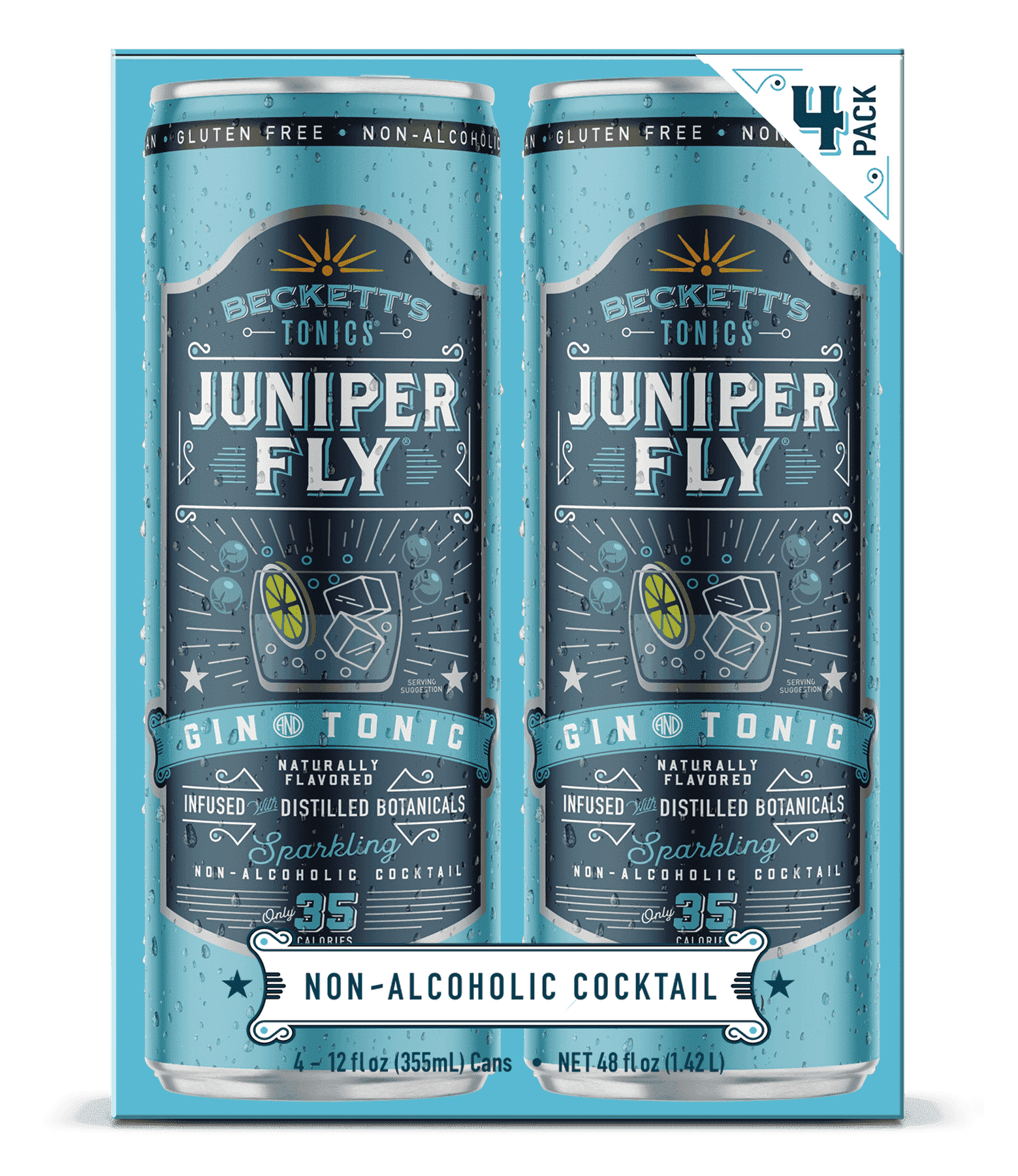 Beckett's Gin and Tonic Non-Alcoholic Mocktail, 4 Pack, 12oz cans