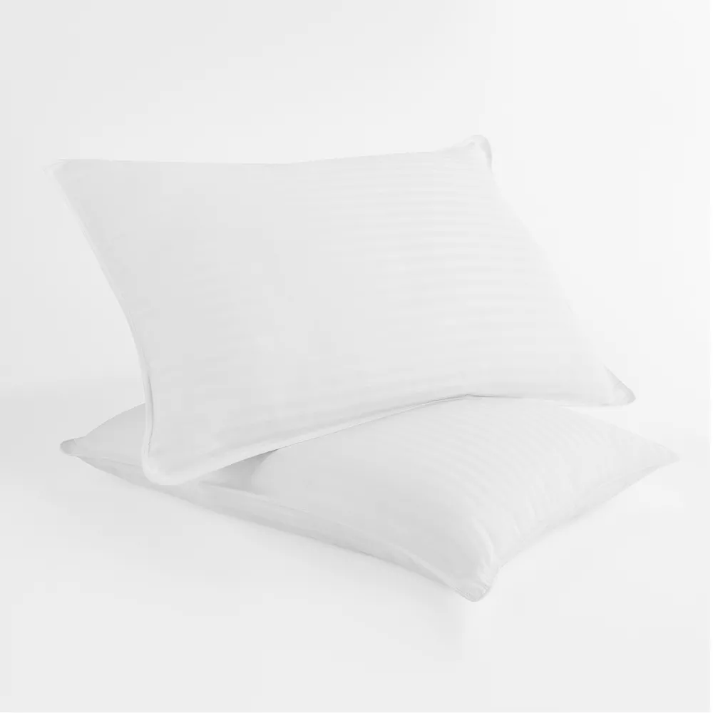 King Size White Cotton Hypoallergenic Down Alternative Pillows, 2 Pack