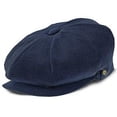 thumbnail image 1 of Walrus Hats Beckham Navy 8 Panel Newsboy Cap – Lightweight 100% Cotton Flat Cap for Men with Double Snap Brim, Grosgrain Sweatband, Polyester Lining & Removable Side Pin, 1 of 6