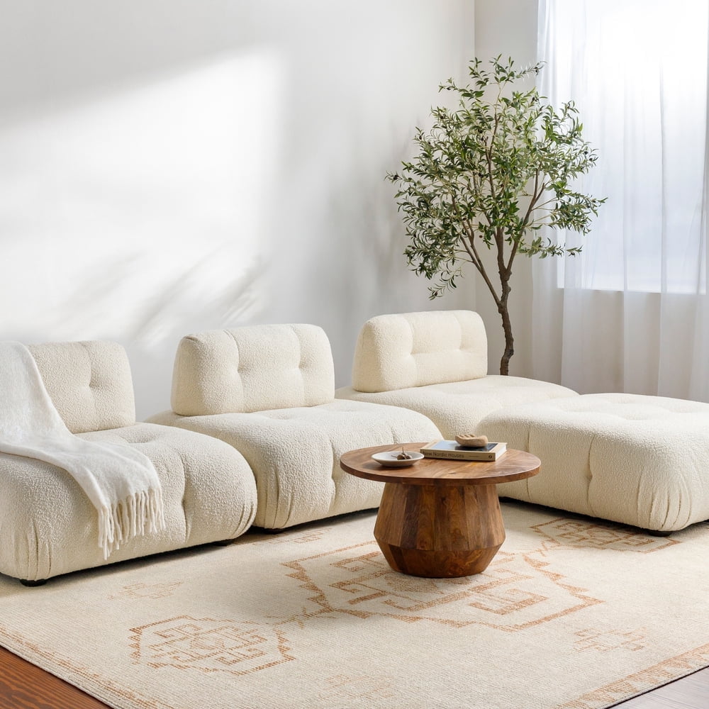 Ivory Solana Vintage-Inspired 7'10" x 10' Synthetic Area Rug
