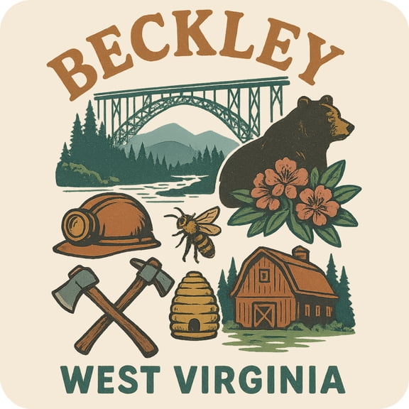Beckley West Virginia Keepsakes Souvenir Vinyl Sticker – Destination Travel Keepsake Collectible (3-Inches Wide)