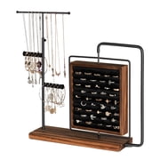 Becko US Jewelry Organizer Stand, Jewelry Holder for Necklaces, Bracelets, Earrings, Rings Brown