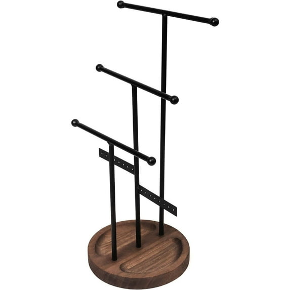 Becko US Jewelry Organizer Stand, Jewelry Holder for Necklaces Bracelets Earrings and Rings (Black)