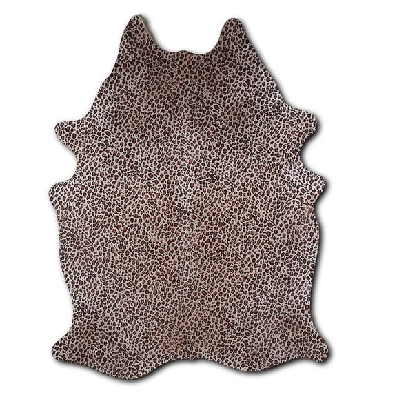 Beckons PRINTED cowhide rugs for sale LEOPARD ON BEIGE rug