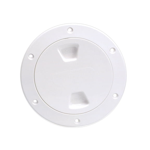 Beckson 4" Smooth Center Screw-Out Deck Plate - White | Bundle of 2 Each